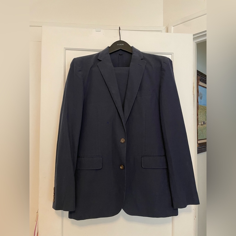 J. Crew Irish Linen Navy Suit (Baird McNutt Linen)